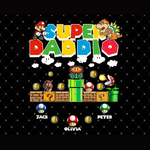 Super Daddio Mario: Digital Present for Dad - Giftcustom