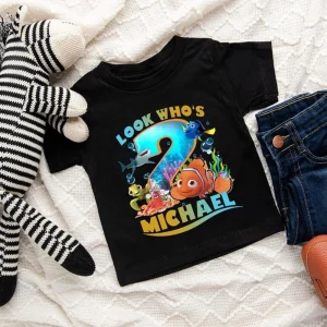 Personalized Finding Nemo Birthday Shirt Custom Name and Age Cartoon Edition