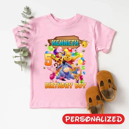 Personalized Winnie the Pooh 5th Birthday Shirt Matching Family