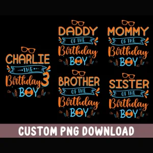 Blippi's Family Congratulations Charlie 3rd Birthday Boy Digital Files