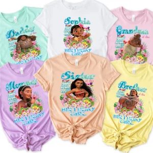 Personalized Baby Moana Birthday Party Shirt Disney Family