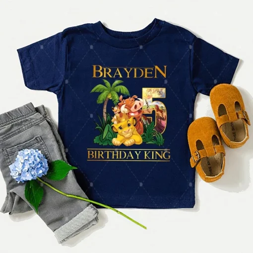 Personalized Lion King 5th Birthday Shirt Simba Party Edition for Boys and the Whole Family