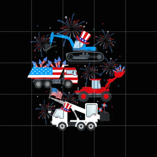 Excavator-tastic 4th of July - Digital File