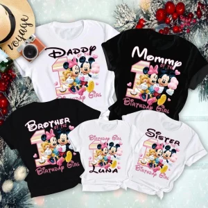 Personalized Mickey Mouse And Minnie Mouse 1st Birthday Shirt