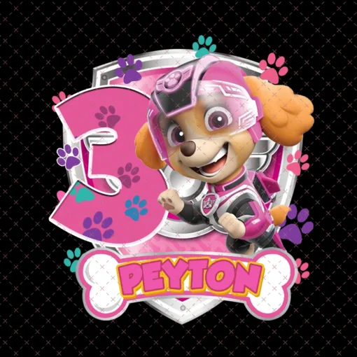 Paw Patrol Congratulations Peyton 3rd of the Birthday Digital File