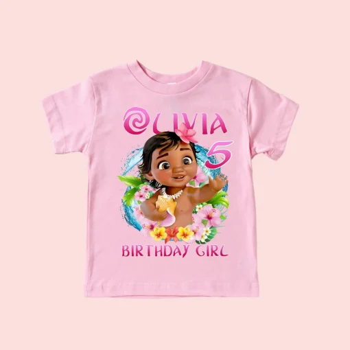 Personalized Princess Baby Moana Birthday Shirt