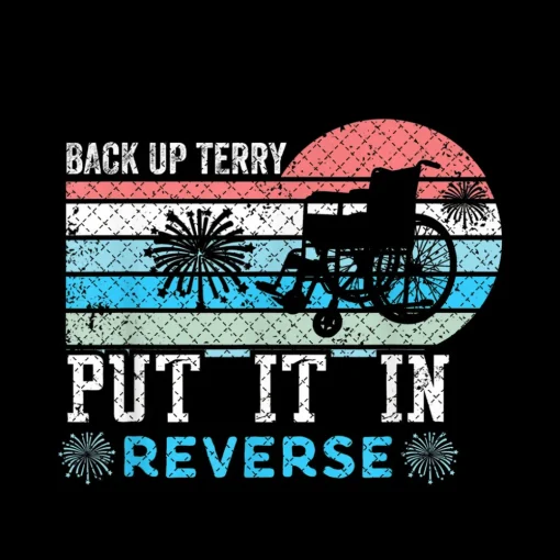 Retro Back Up Terry Png - Back It Up Terry 4th of July Fireworks Png Digital File Download