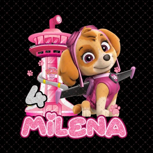 Paw Patrol Congratulations Milena 4th of the Birthday Digital File