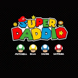 Digital Father's Day Gift for Mario Super Daddio