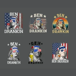 Ben Drankin - Funny 4th Of July Drinking Png