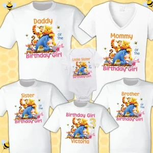 Personalized Pooh Bear Birthday Boy Shirt