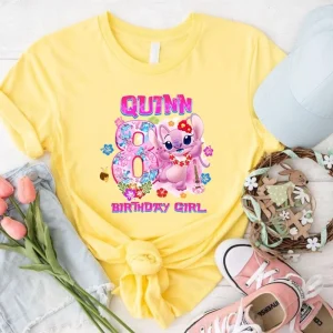 Personalized Disney Stitch 8th Birthday Girl Shirt
