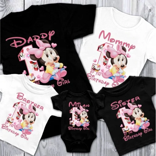 Personalized Baby Minnie Mouse Fisrt Birthday Shirt