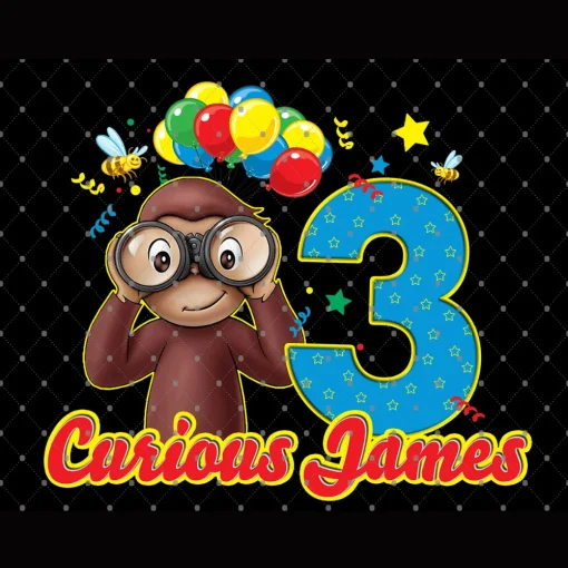 Curious George: James' 3rd Birthday Invitations