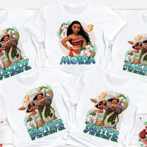 Personalized Baby Moana Birthday Family Shirts