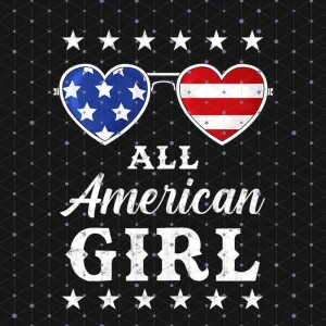 4th of July Star-Spangled Glam: All American Girl Sublimation Design