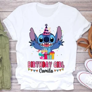 Personalized Stitch Birthday Shirt Disney Party Edition for Girls