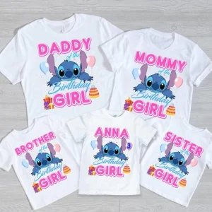Personalized Stitch 3rd Birthday Girl Shirt Family Matching
