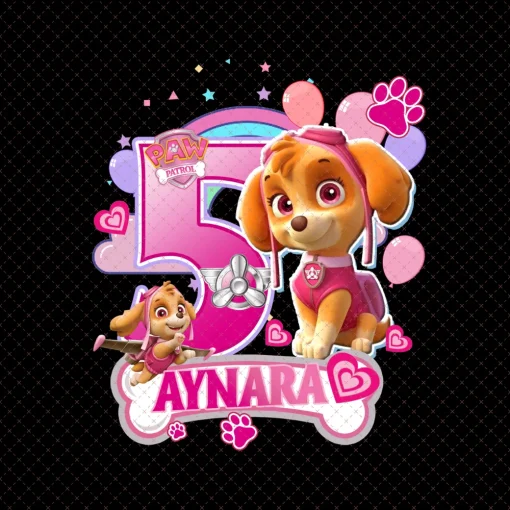 Paw Patrol Congratulations Aynara 5th Birthday Girl Digital File