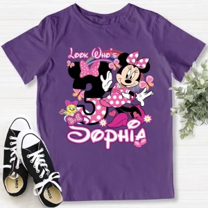 Minnie Mouse Personalized 3rd Birthday T-Shirt For Girls