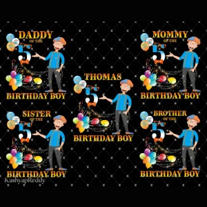 Blippi's Family Congratulations: Thomas' 5th Birthday Boy Digital Files