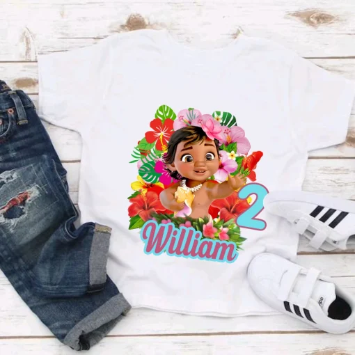 Moana Birthday Shirt For 2nd Birthday Girls