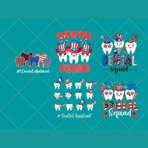 Tooth Dental Squad 4th Of July PNG