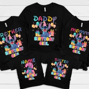 Personalized Stitch 3rd Birthday Girl Shirt Family Matching