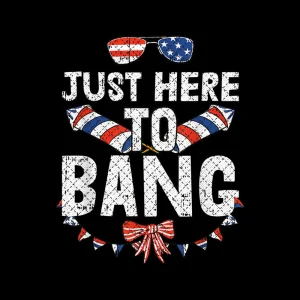 Just Here To Bang 4th Of July Funny Fireworks Patriotic Png Digital Download Files