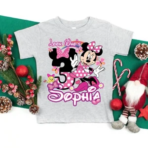 Minnie Mouse Personalized 3rd Birthday T-Shirt For Girls