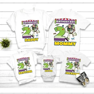 Personalize Buzz Lightyear Toy Story Birthday Party Shirt For 2nd Birthday Boys