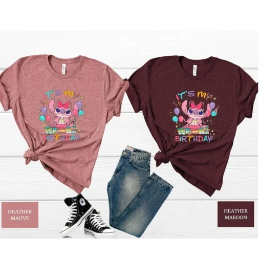 Personalized Stitch and Angel Birthday Shirt