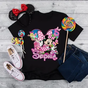 Personalized Minnie Mouse Birthday Shirt Custom Name And Age