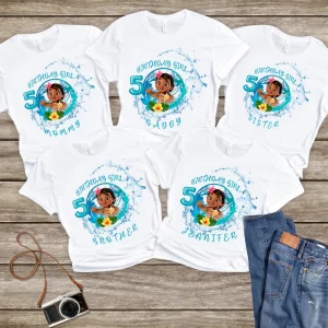 Personalized Moana Birthday Shirt Family Matching For 5th Birthday Children