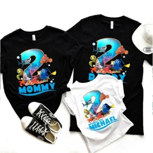 Personalized Finding Nemo Dory Theme Party and Matching Birthday Shirt