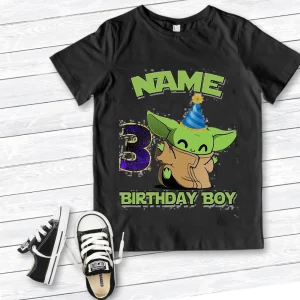 Personalized Star Wars Birthday Shirt with Custom Name For Boy