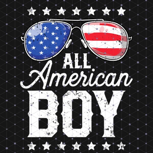 4th of July Patriot's Pride: All American Boy Sublimation Design Downloads