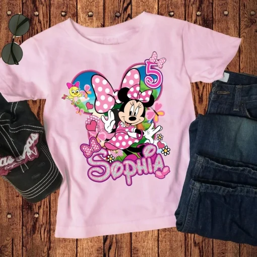 Personalized Minnie Mouse Birthday Shirt Custom Name And Age