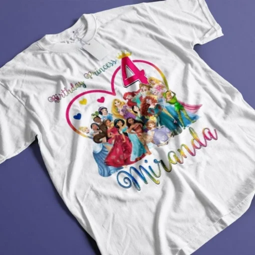 Disney Princess Birthday Shirt For Girl