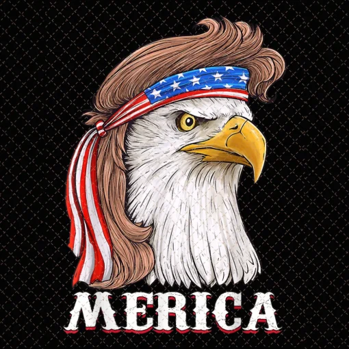 Eagle Mullet 4th Of July USA American Flag Merica Png