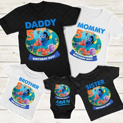 Personalized Finding Nemo Birthday Shirt 5th Birthday Boy's Finding Dory Edition