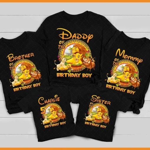 Personalized Lion King 5th Birthday Boy Shirt Matching Family