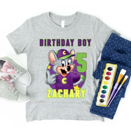 Personalized Chuck E Cheese Birthday Shirt Personalized Party Theme Design