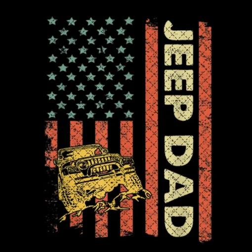 Jeep Dad Png / American Flag Father's Day 4th of July Png Digital Download