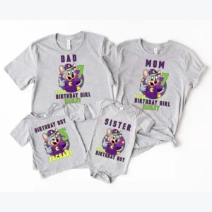 Personalized Chuck E Cheese Birthday Shirt Personalized Party Theme Design
