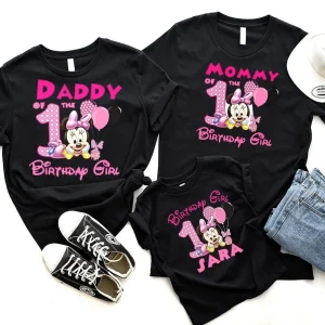 Girls Minnie Mouse 1st Birthday Shirt
