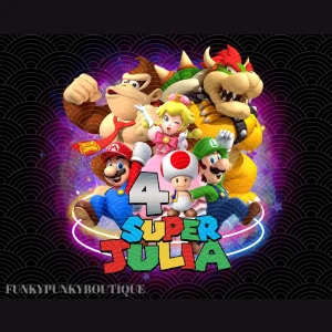 Super Mario's Family Celebration: Julia's 4th Birthday Digital File Extravaganza