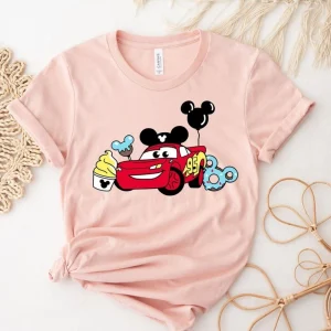 Personalized Disney Cars Birthday Shirt featuring Disney Mickey and Disney Snacks