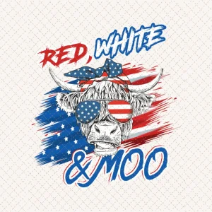 Moo-tiful 4th of July Spectacle: Red White and Moo PNG