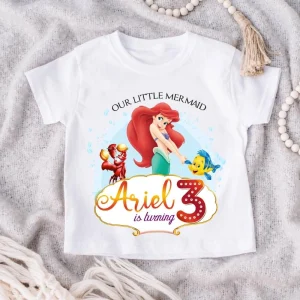 Little Mermaid Princess Ariel Birthday Shirt For Preschool Girl